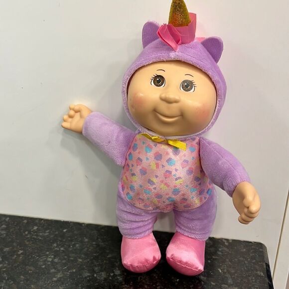 Cabbage Patch Kids CPK Cuties Purple and Blue Unicorn Baby Doll 9” Stuff… - Picture 1 of 4